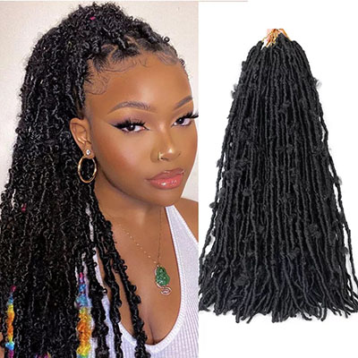 24 Inch Long Butterfly Locs Crochet Hair Distressed Faux Locs