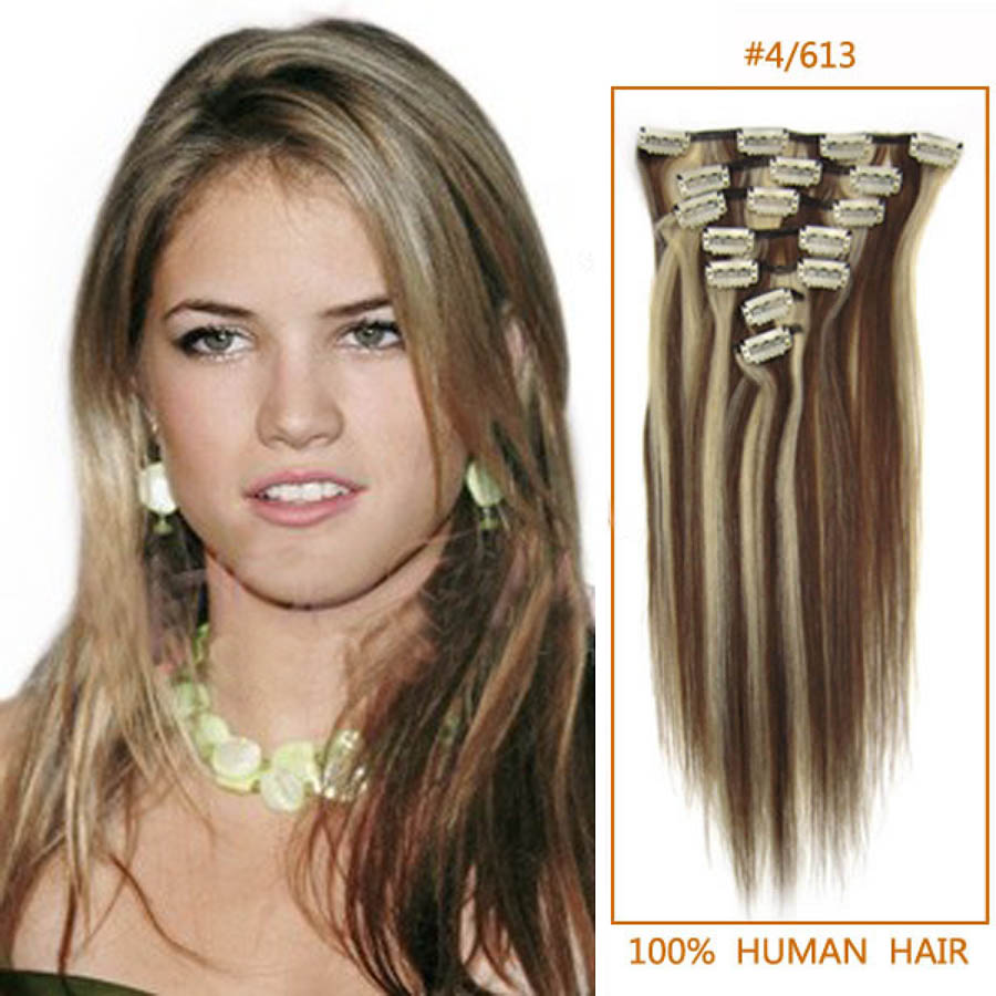 26 clip in human hair extensions