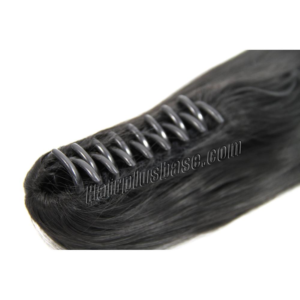 26 Inch Claw Clip Human Hair Ponytail Soft Straight #1B Natural Black no 1