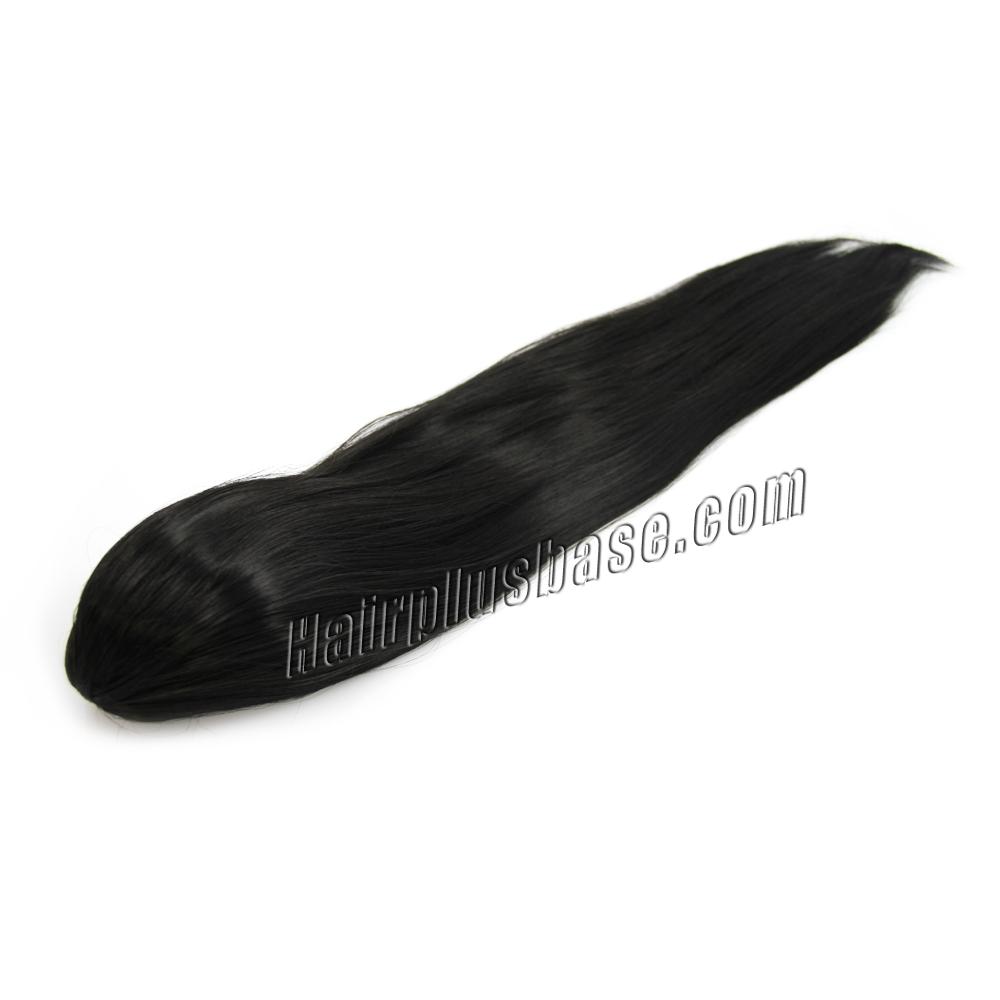 26 Inch Claw Clip Human Hair Ponytail Soft Straight #1B Natural Black no 2
