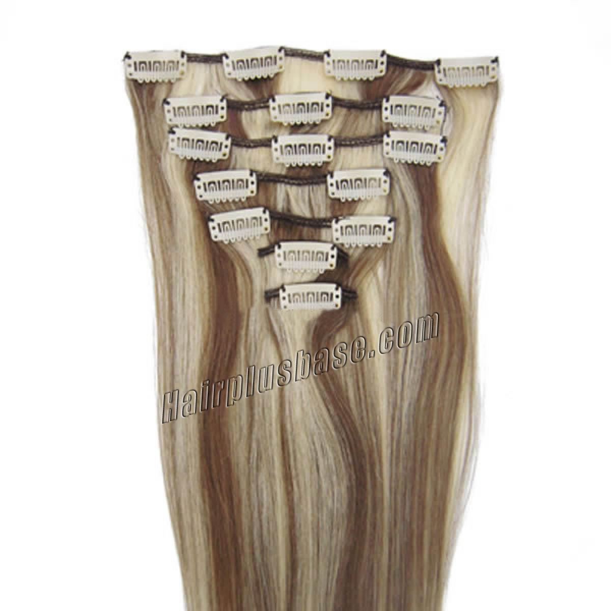 28 Inch 8 613 Brown Blonde Clip In Human Hair Extensions 11pcs