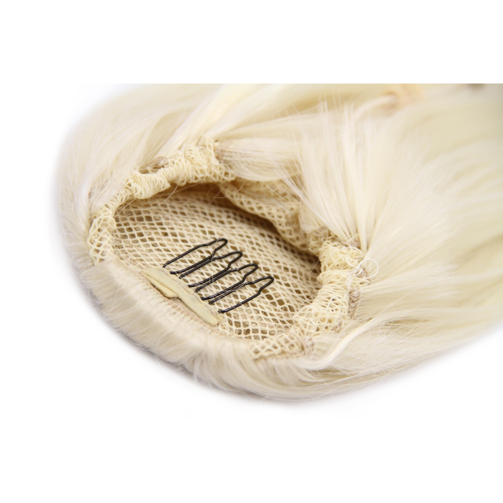 28 Inch Drawstring Human Hair Ponytail Beautiful Straight #60 White Blonde no 1
