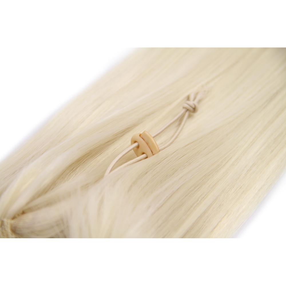28 Inch Drawstring Human Hair Ponytail Beautiful Straight #60 White Blonde no 2