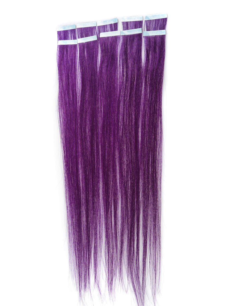 34 inch elegant purple tape in hair extensions straight 10pcs 21423 3v