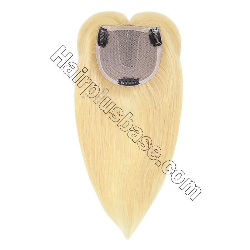 5 Inch x 5 Inch Base Crown Topper Middle Part With Bangs, Clip in Human Hair Toppers 2