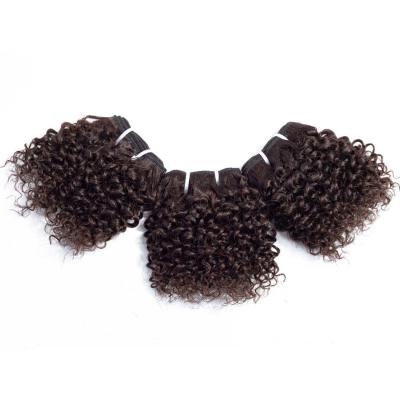 6 - 12 Inch Sew In Hair Extensions Dark Brown Short Sew In Weave Kinky Curly
