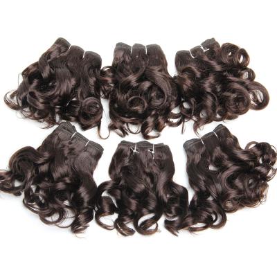 6 - 12 Inch Sew In Hair Extensions Dark Brown Short Sew In Weave Spiral