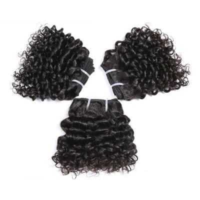 6 - 12 Inch Sew In Hair Extensions Natural Black Short Sew In Weave Curly