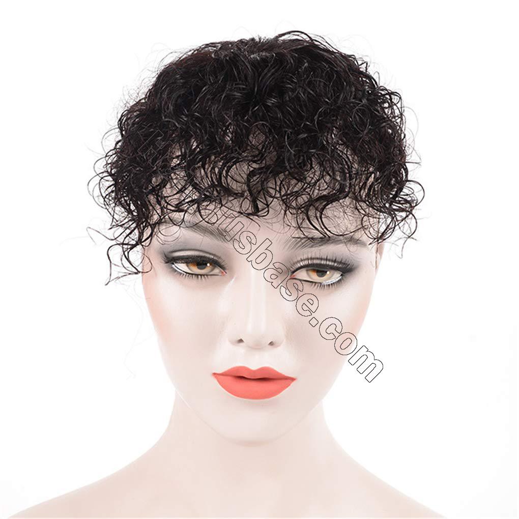 8 - 14 Silk Base Clip In Human Hair Topper For Women Curly 3