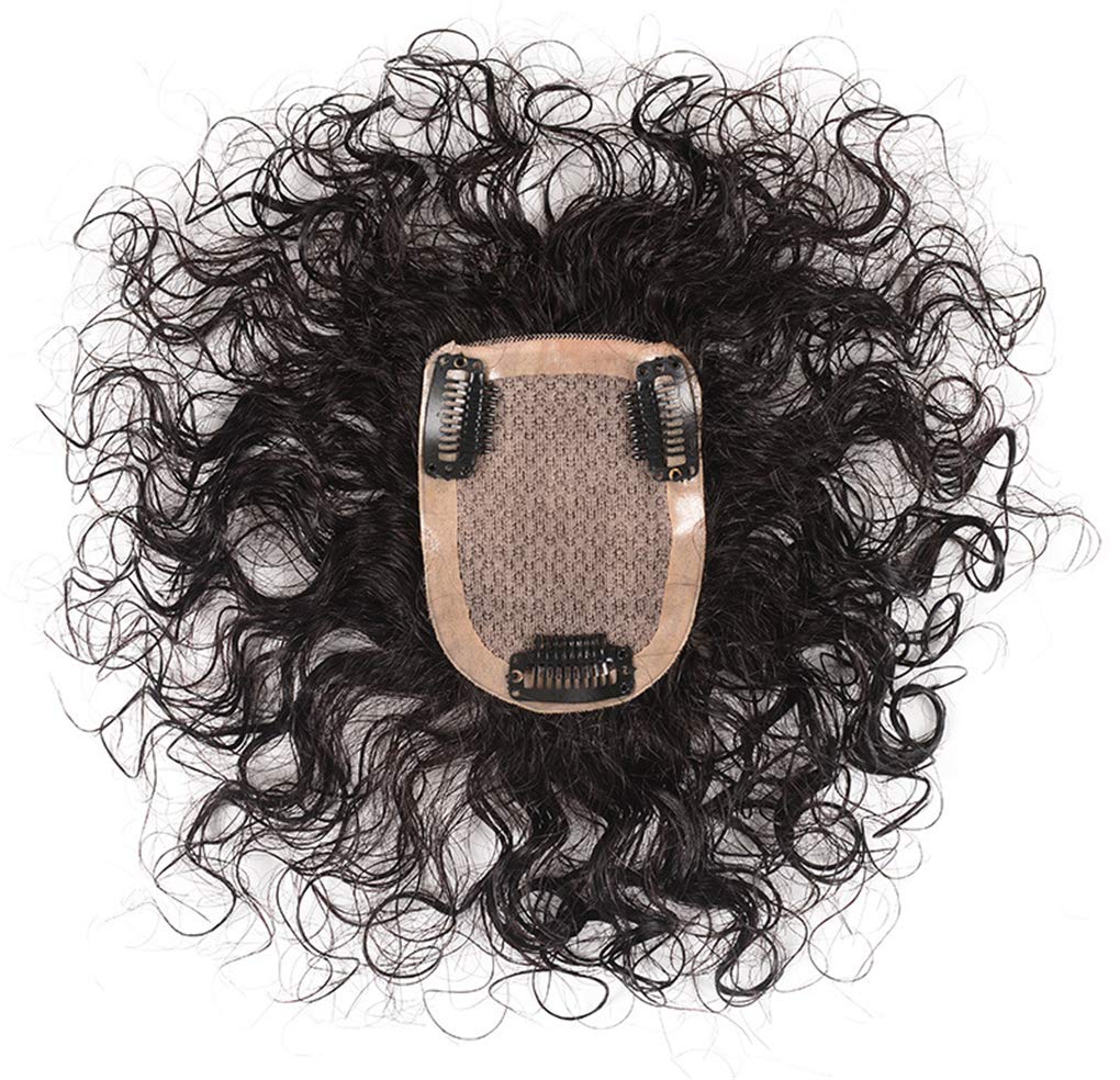 8 - 14 Silk Base Clip In Human Hair Topper For Women Curly 9