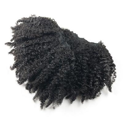 8 - 26 Inch #1B Natural Black Afro Kinky Curly Brazilian Virgin Hair Wefts