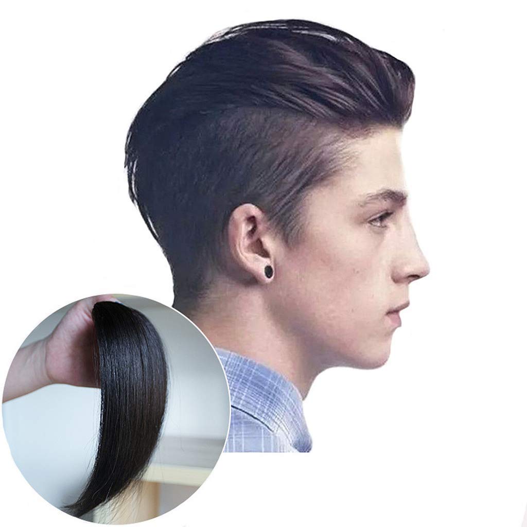 9.5" Straight Human Hair Crown Wiglet Hair Piece for Men Slicked Back