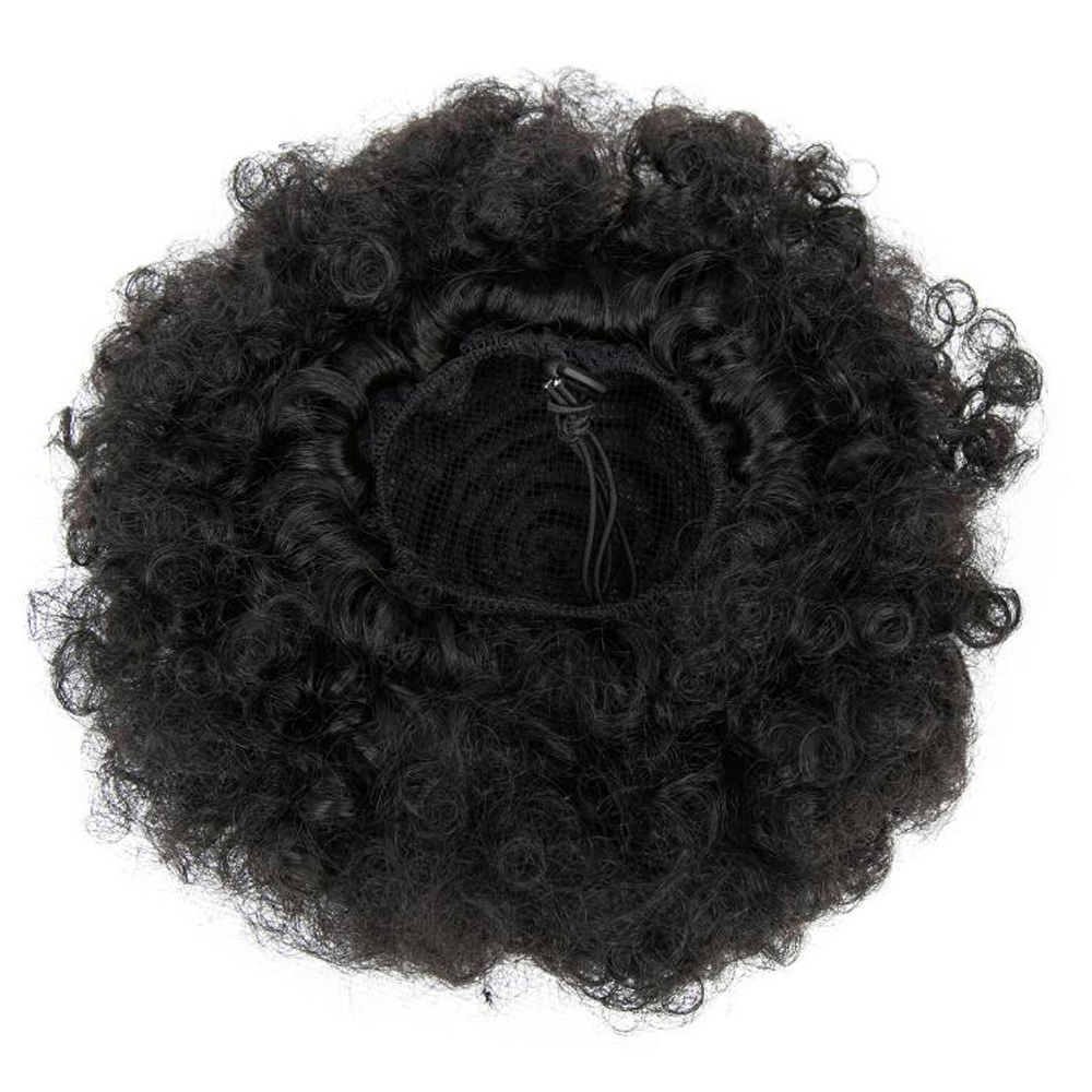 Afro Kinky Curly Ponytail Human Hair Extension Drawstring Pony Tail Clip In Brazilian Virgin Hair 3