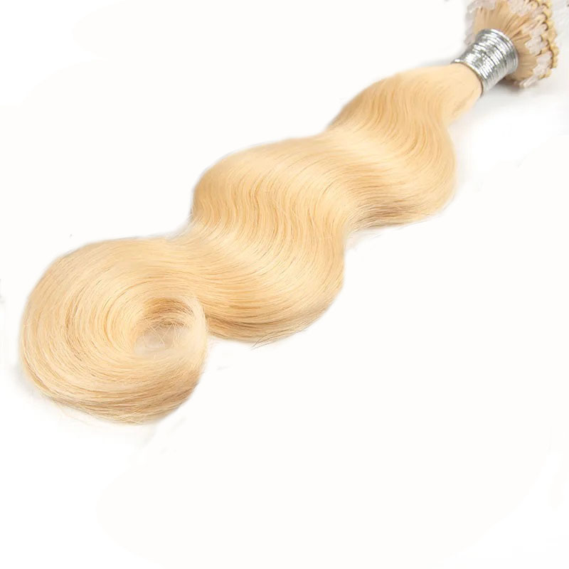 Alluring 18 Inch #613 Bleach Blonde Body Wave Micro Loop Hair Extensions 100 Strands details pic 1