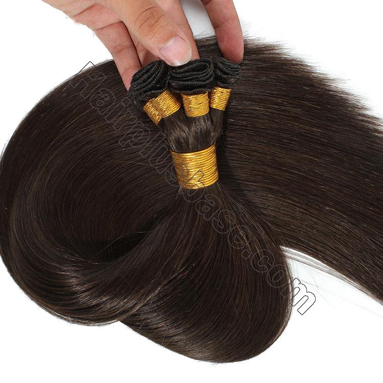Best Hand Tied Hair Extensions Human Hair Wefts Straight 6 Bundles/Pack 3