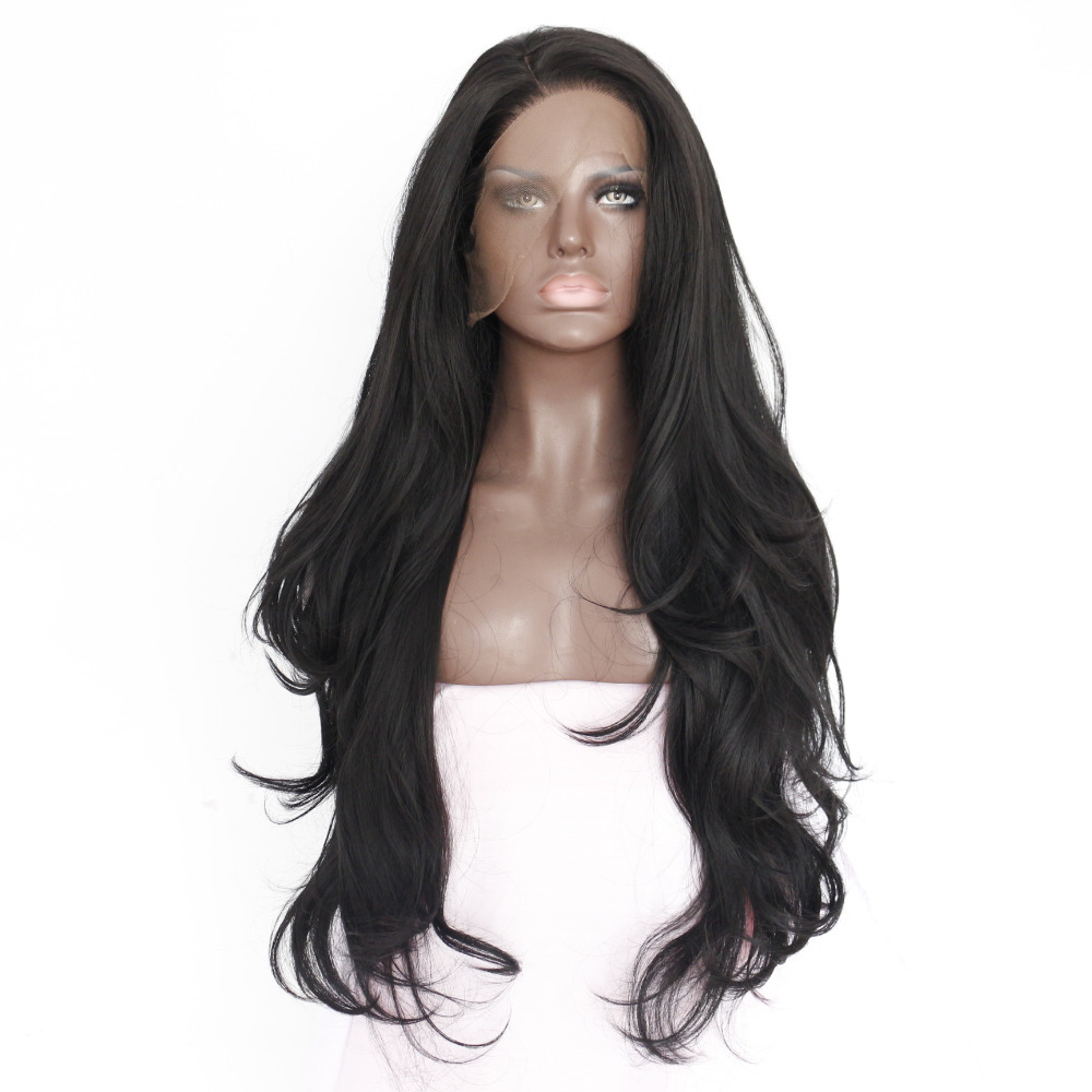 Black Body Wave Synthetic Lace Front Wig