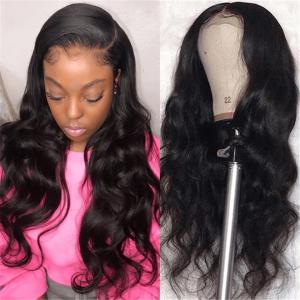 Body Wave 6inch Deep Part 370 Lace Front Wigs 180% Density 10-26Inch
