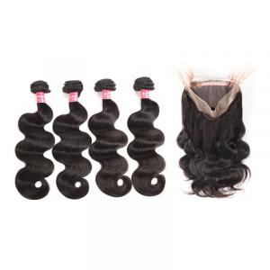Body Wave Hair Weave Malaysian Virgin Hair Bundles With 360 Lace Frontal