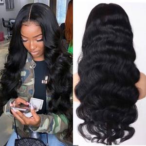 Body Wave Human Hair 24-40Inch Long Lace Front Wigs Pre-plucked With Baby Hair