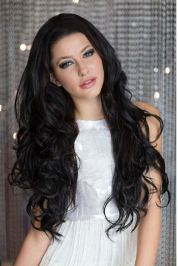 22 Inch Brazilian Virgin Hair Charming Wavy Full Lace Wigs 