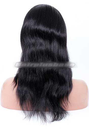 14 Inch Natural Straight #1 Jet Black Indian Remy Hair Clearance Full Lace Wig