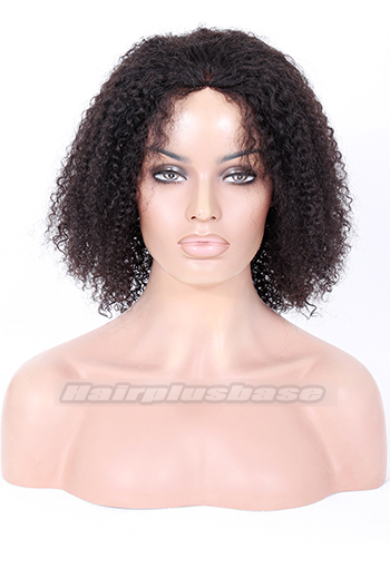 12 Inch Jheri Curl #1B Brazilian Virgin Hair Clearance Glueless Lace Front Wig