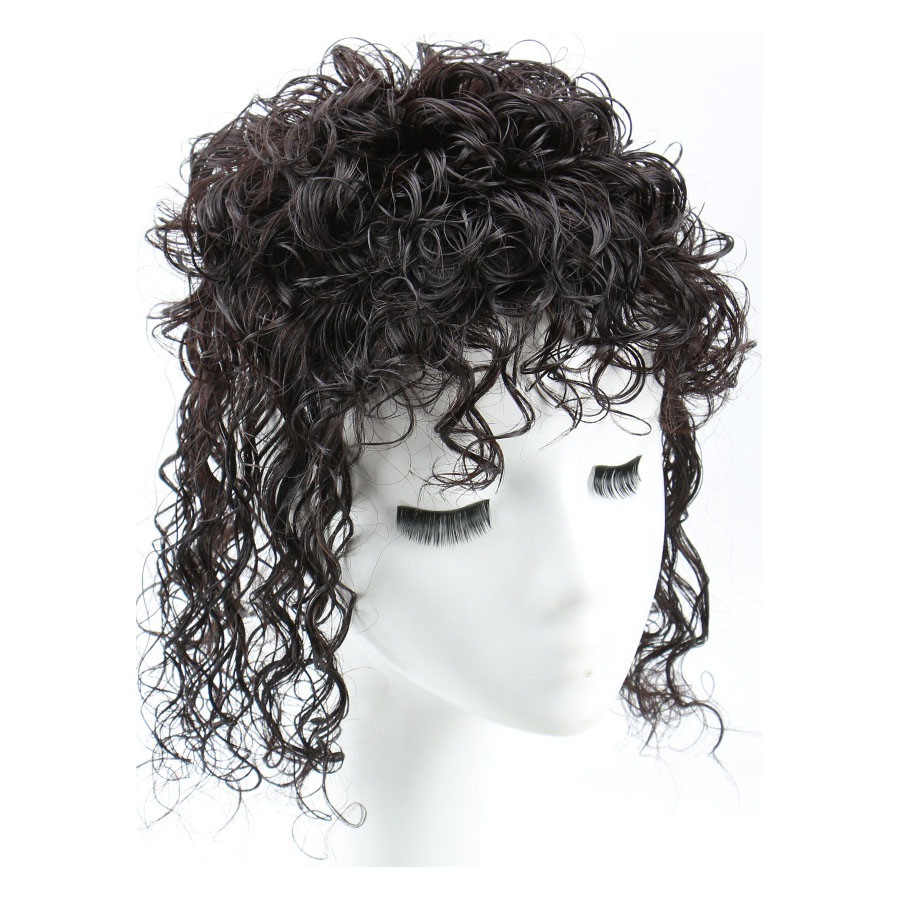 Curly Human Hair Topper Clip on Topper Wiglet for Women 9