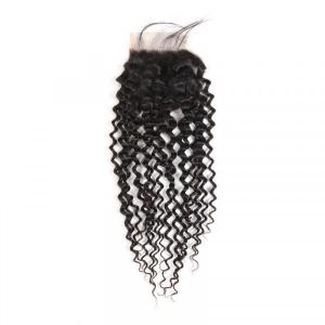 Curly Weave Human Virgin Hair Malaysian Curly Hair 4x4 Lace Closure
