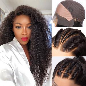 Deep Wave Pre-Made Fake Scalp Lace Front Wigs For Women With Pre-Plucked Hairline