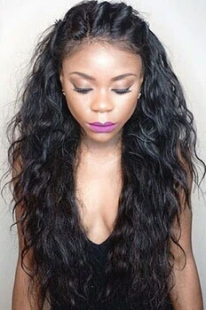 Luxury Loose Curly Brazilian Virgin Hair Glueless Silk Top Lace Front Wigs 