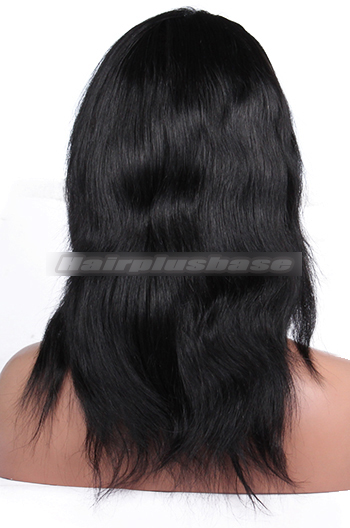 12 Inch #1 Natural Straight Indian Remy Hair Clearance Full Lace Wigs