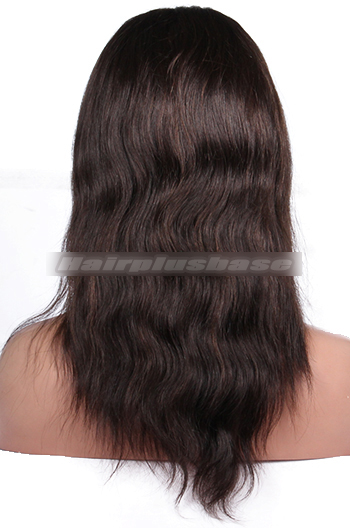 12 Inch #2 with #4 Highlights Natural Straight Indian Remy Hair Clearance Full Lace Wigs