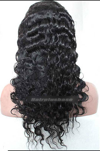 Deep Body Wave #1B Indian Remy Human Hair Glueless Machine Made Wigs