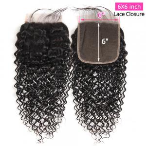 Jerry Curly Human Hair 6x6 Lace Closure Unprocessed Virgin Hair