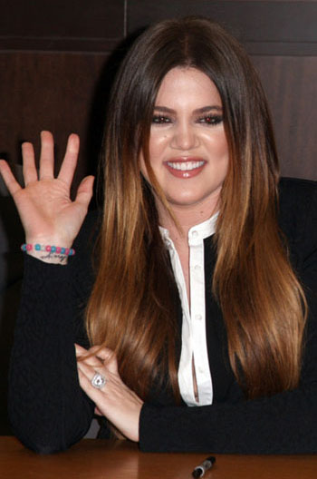 Khloe Kardashian Long Style Ombre Brown Hair Celebrity Lace Wigs