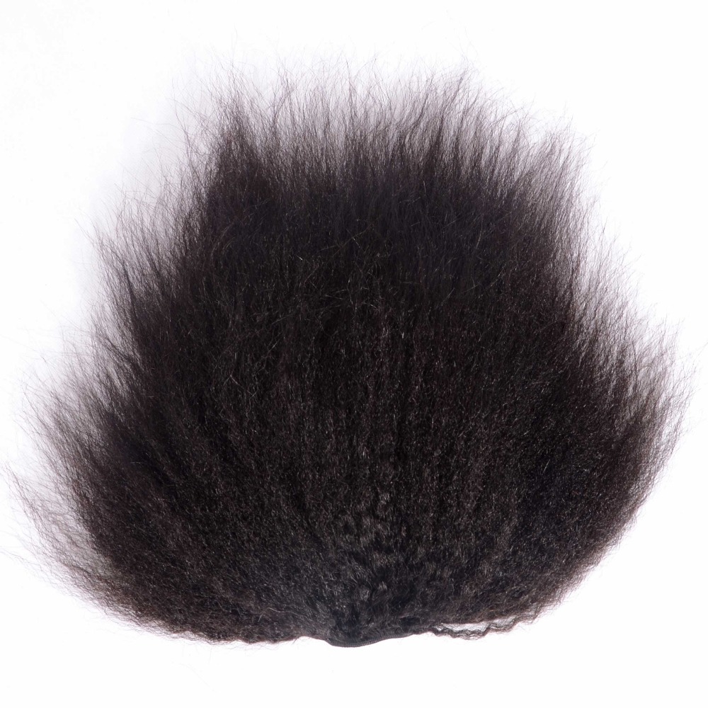 Kinky Straight Ponytail Human Hair Drawstring Ponytail Extensions 4