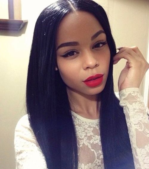 Lace Front Wigs Indian Remy Hair Yaki Straight Baby Hair