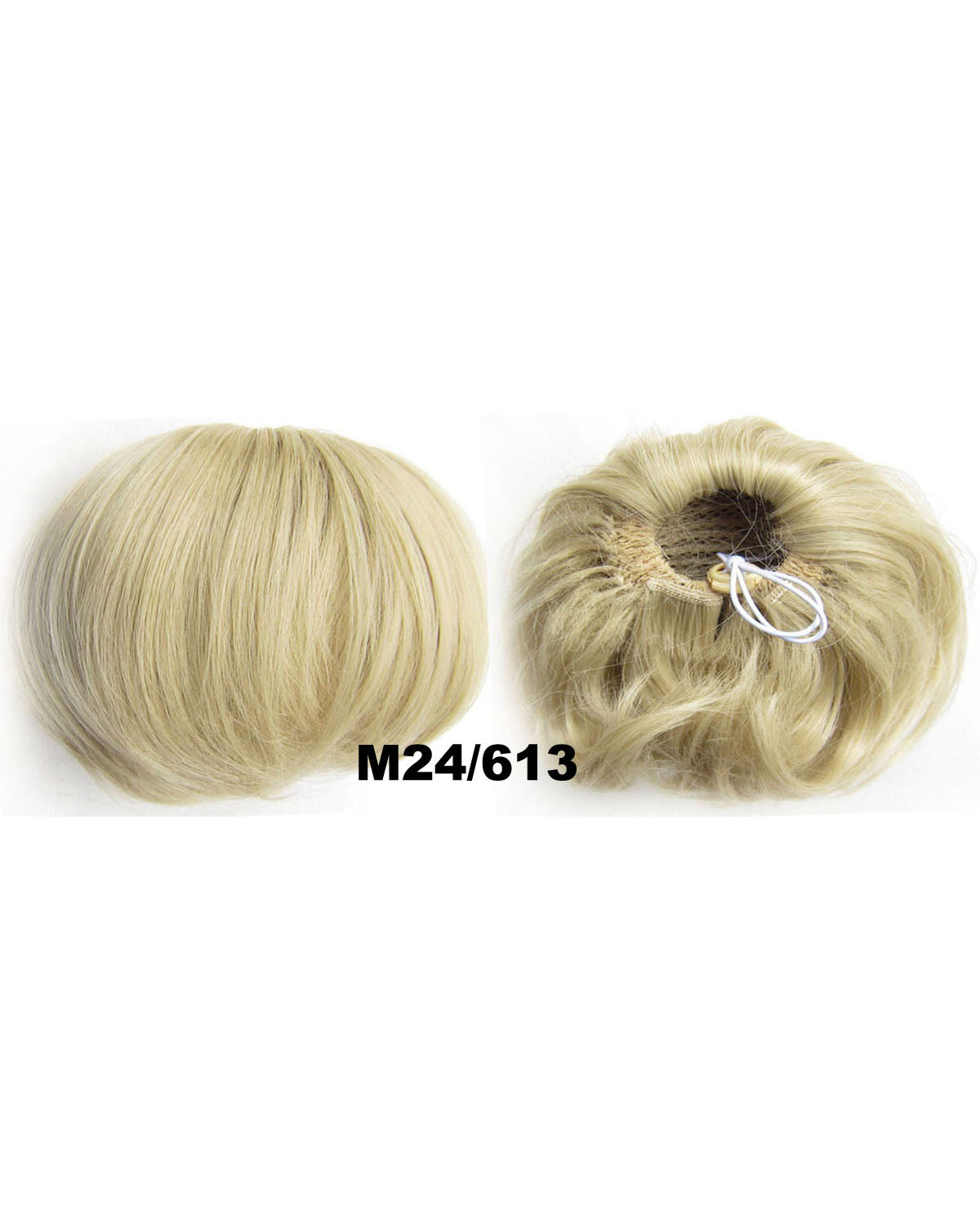 Ladies Graceful Straight Short Hair Buns Drawstring Synthetic Hair Extension Bride Scrunchies M24/613