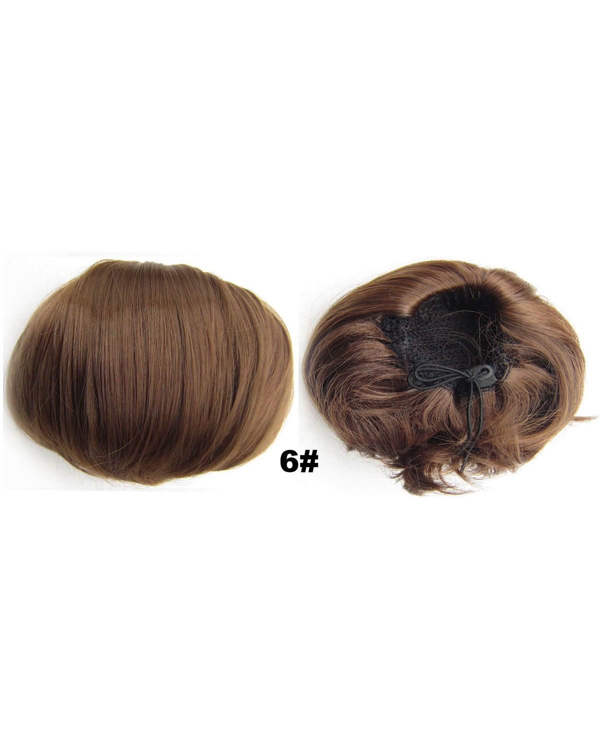 Ladies Seductive Straight Short Hair Buns Drawstring Synthetic