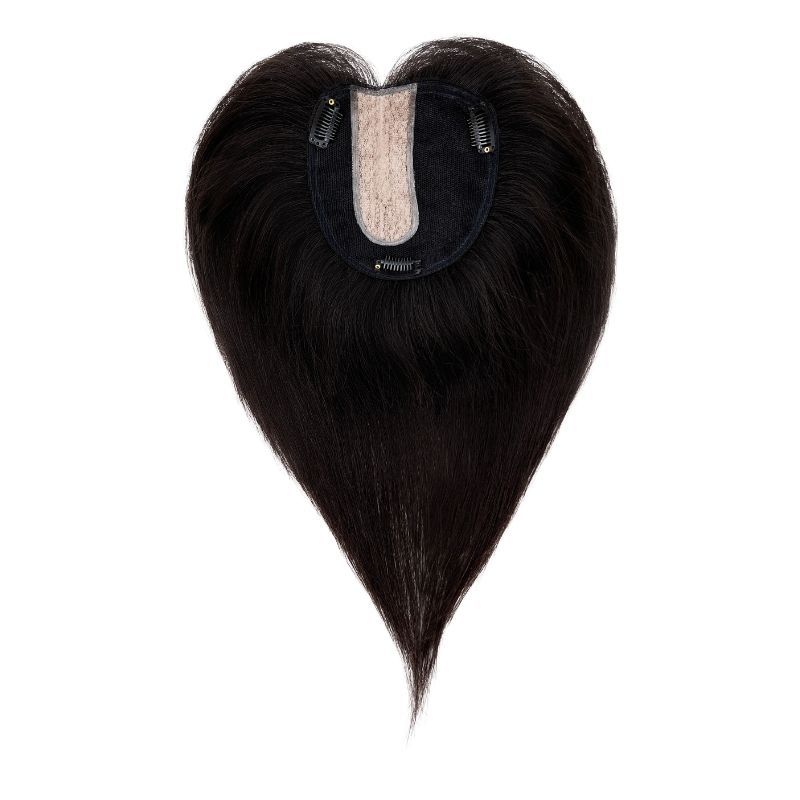 Left Part Real Human Hair Topper Hair Pieces with Clip in 8" Crown Toppers for Women with Bald Spot