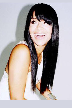 LisaRaye Long Style Straight Black Hair With Bangs Celebrity Lace Wigs 