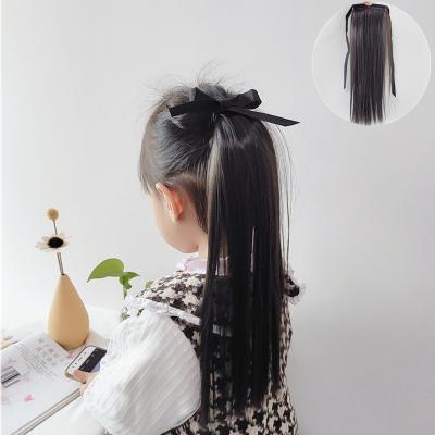 Little Girl Lace/Ribbon Ponytail Extension Human Hair