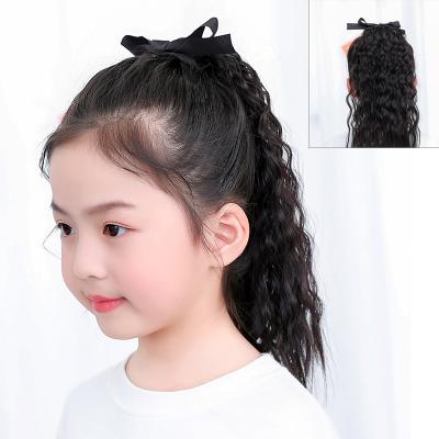 Little Girl Lace/Ribbon Ponytail Extension Human Hair Curly