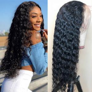 Loose Curl Human Hair 370 Lace Front Wigs 6" Deep Part Space 180% Density