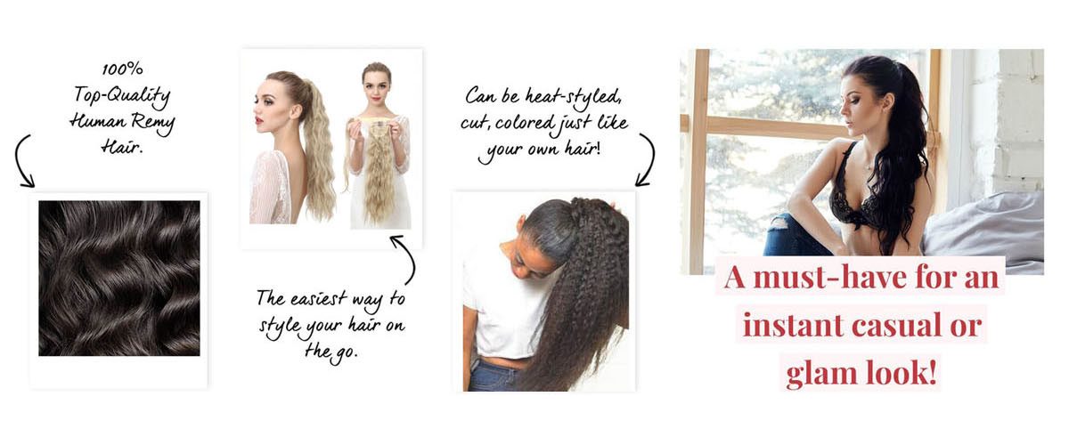 Human Hair Ponytail Extensions