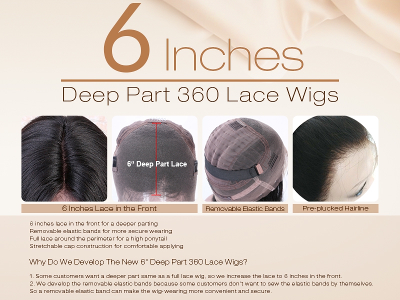 6 inches 360 lace wigs description
