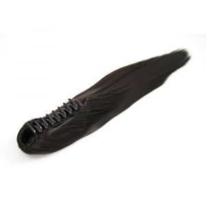 14 Inch Claw Clip Human Hair Ponytail Popular Straight #2 Dark Brown