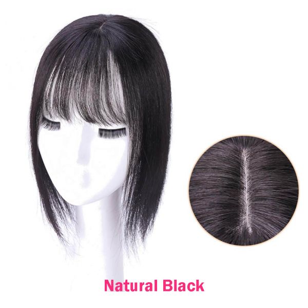 Human Hair Topper with Bangs for Women with Thinning Hair  display picture 2