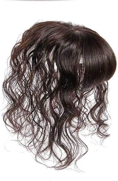 Real Human Hair Topper 10x12cm Silk Base Clip-In 130% Density 10 Inch 100% Real Human Hair Topper 130% Density Side Part Clip In  main image 3