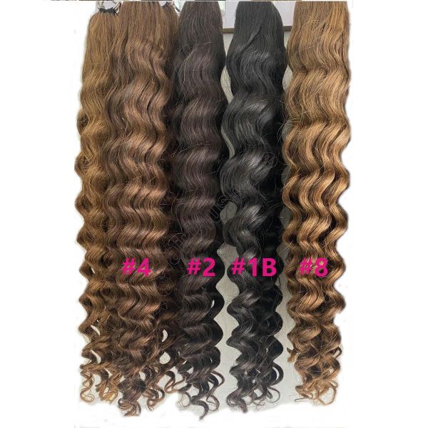 Feather Line Hair Extensions Loose Curly Human Hair 100S display picture 3
